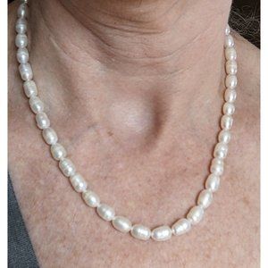 Classic White 6mm Baroque Pearl Necklace 18" NWT